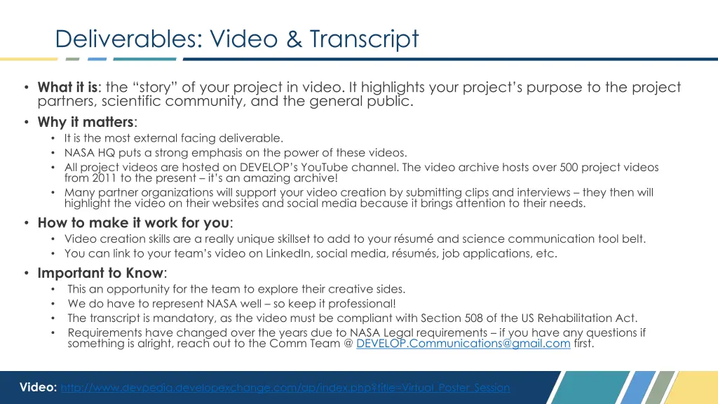 deliverables video transcript