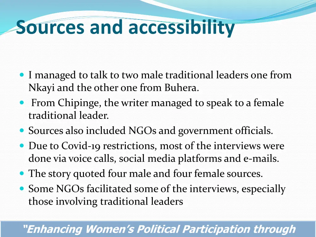 sources and accessibility