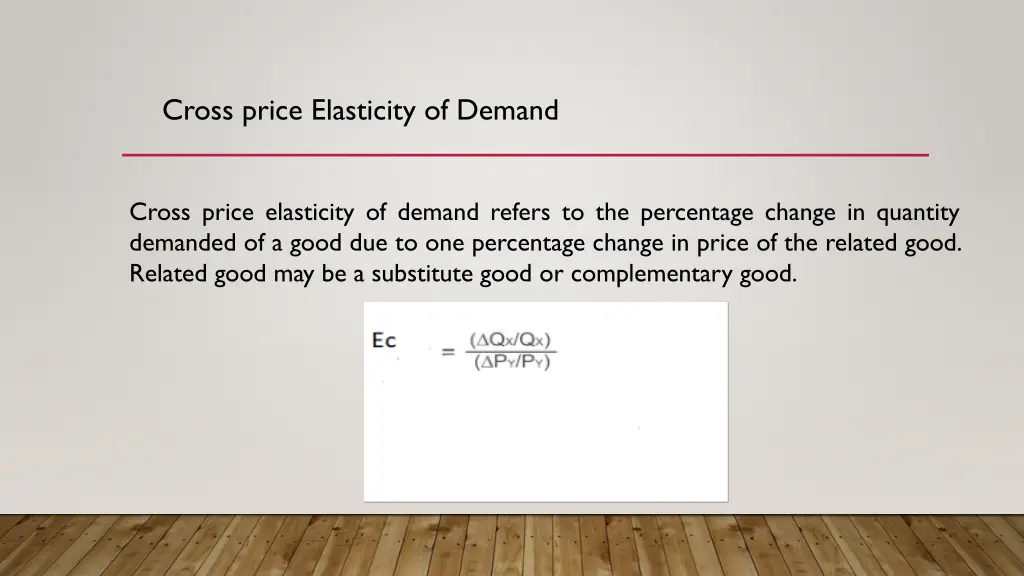 cross price elasticity of demand