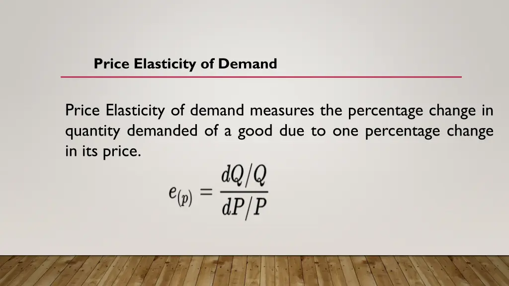 price elasticity of demand