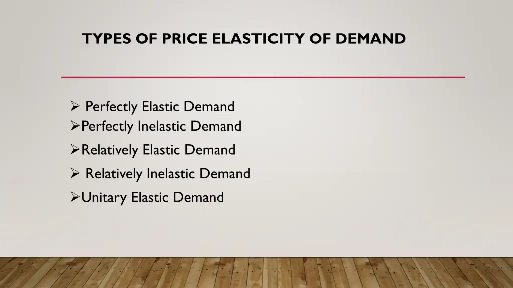 types of price elasticity of demand