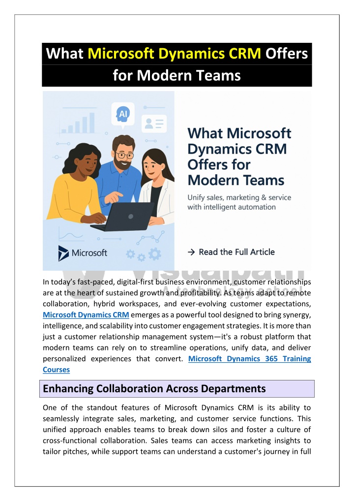 what microsoft dynamics crm offers for modern