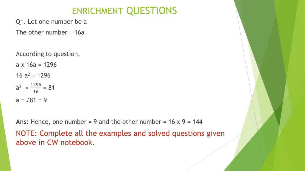 enrichment questions