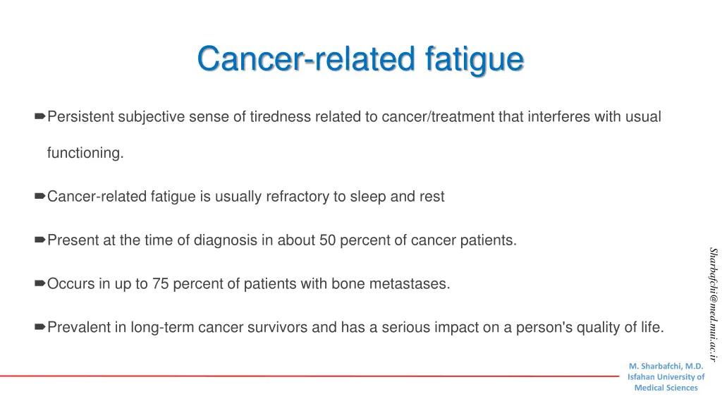 cancer related fatigue