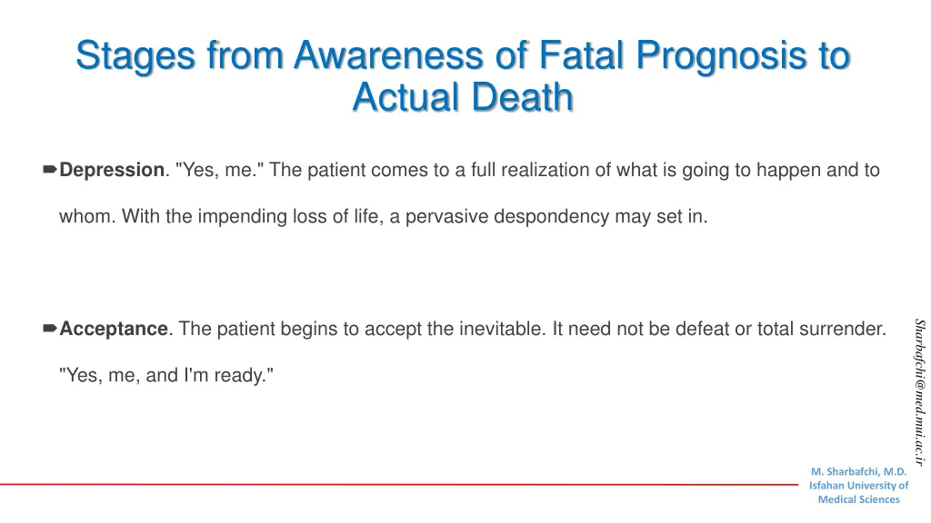 stages from awareness of fatal prognosis 1