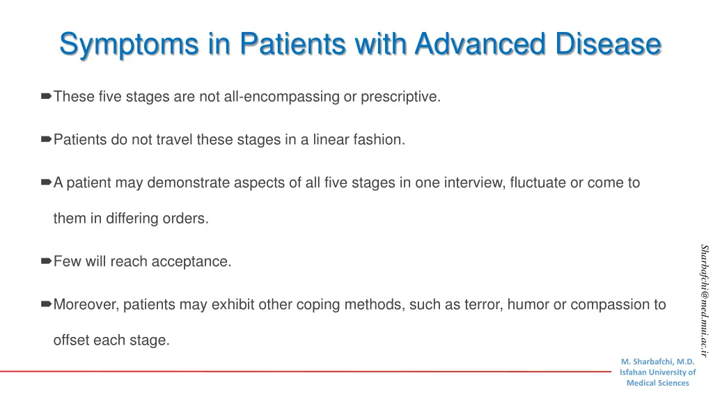 symptoms in patients with advanced disease 2