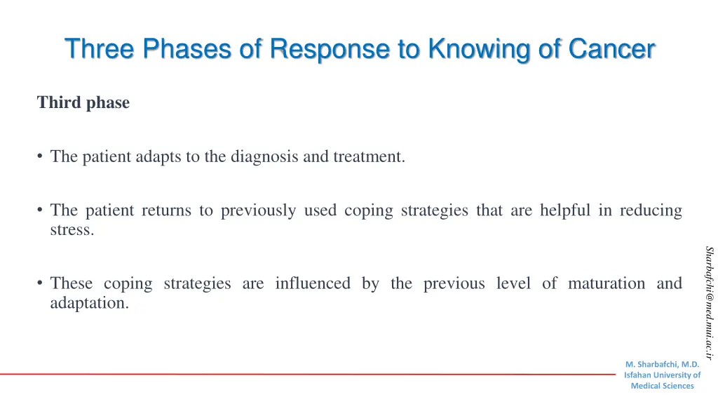 three phases of response to knowing of cancer 2