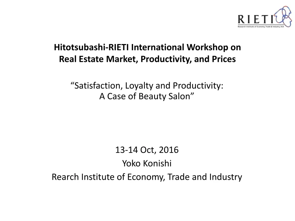 hitotsubashi rieti international workshop on real