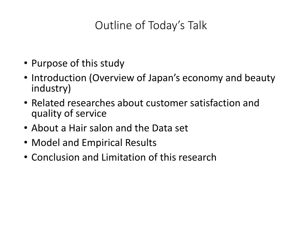 outline of today s talk