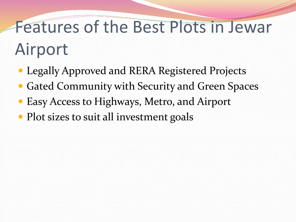 features of the best plots in jewar airport