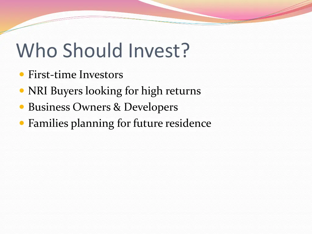 who should invest