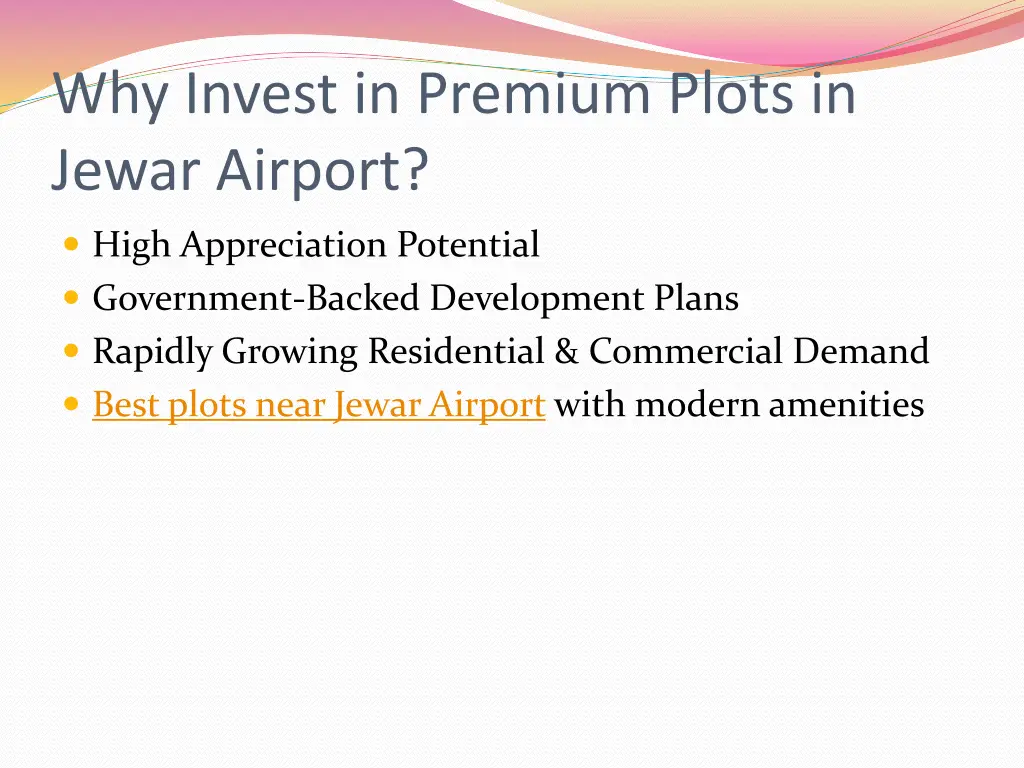 why invest in premium plots in jewar airport
