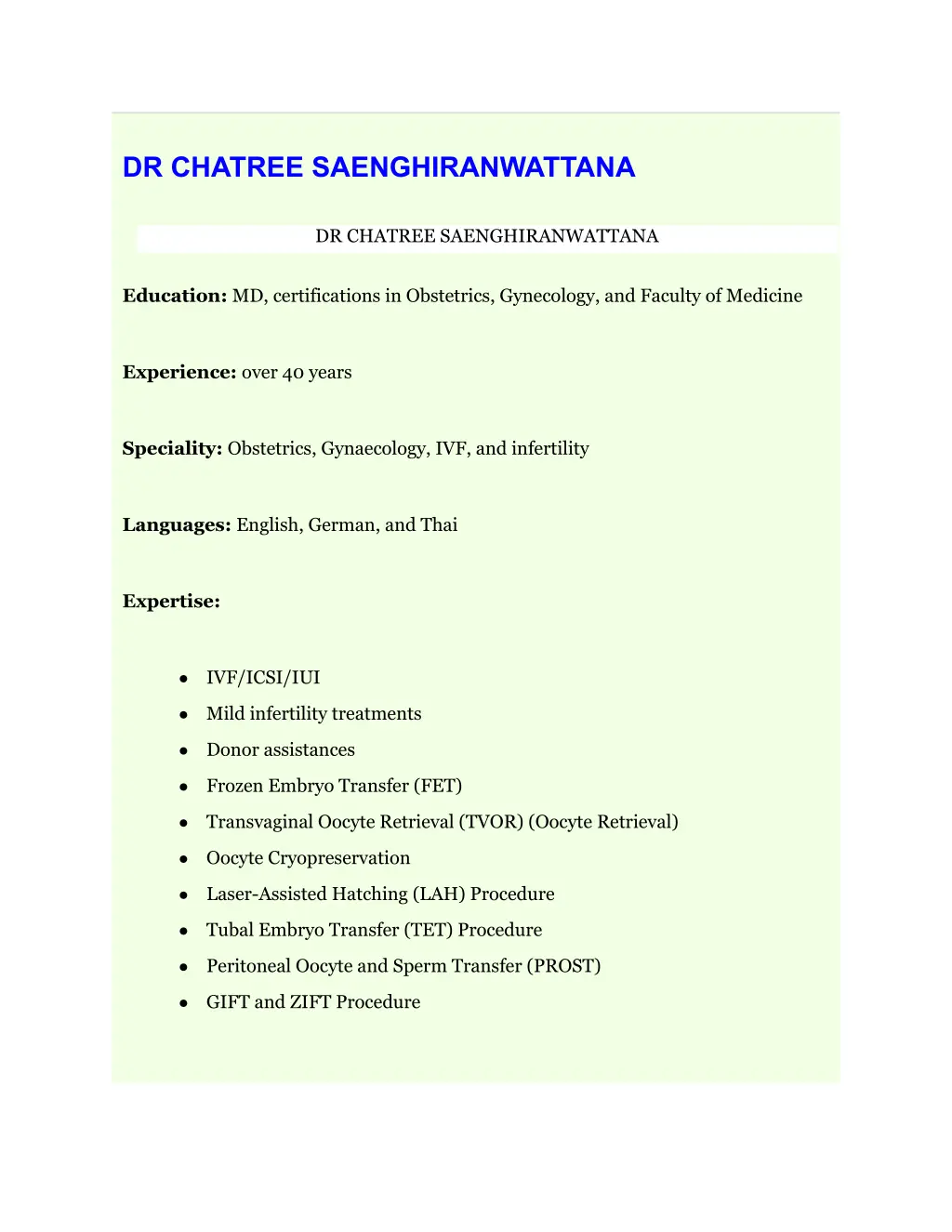 dr chatree saenghiranwattana