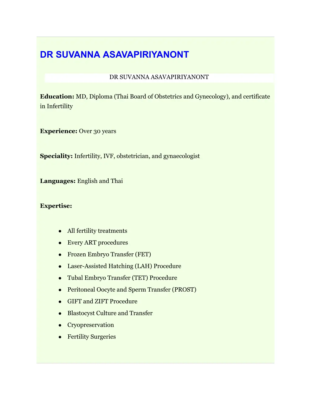 dr suvanna asavapiriyanont