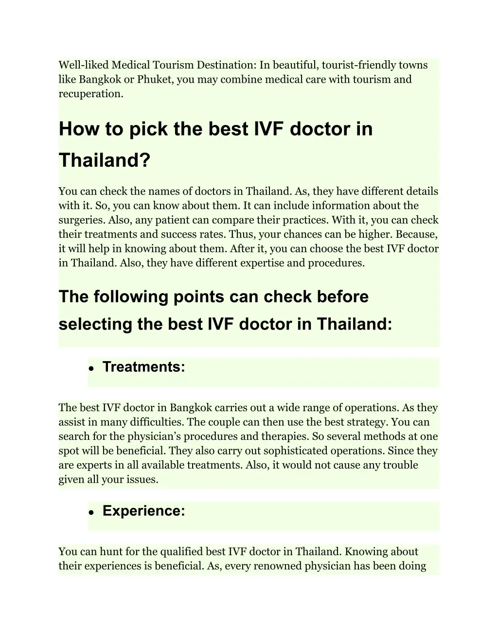 well liked medical tourism destination