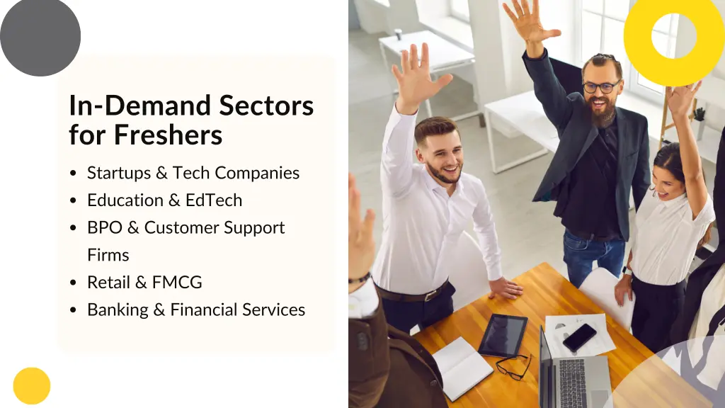 in demand sectors for freshers