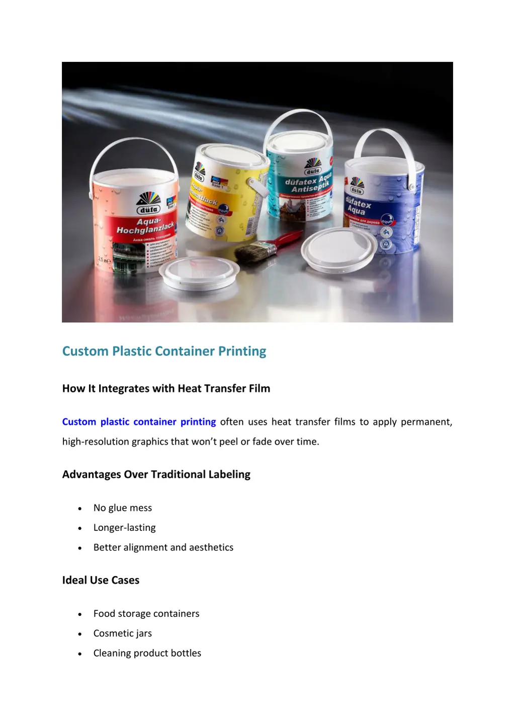 custom plastic container printing