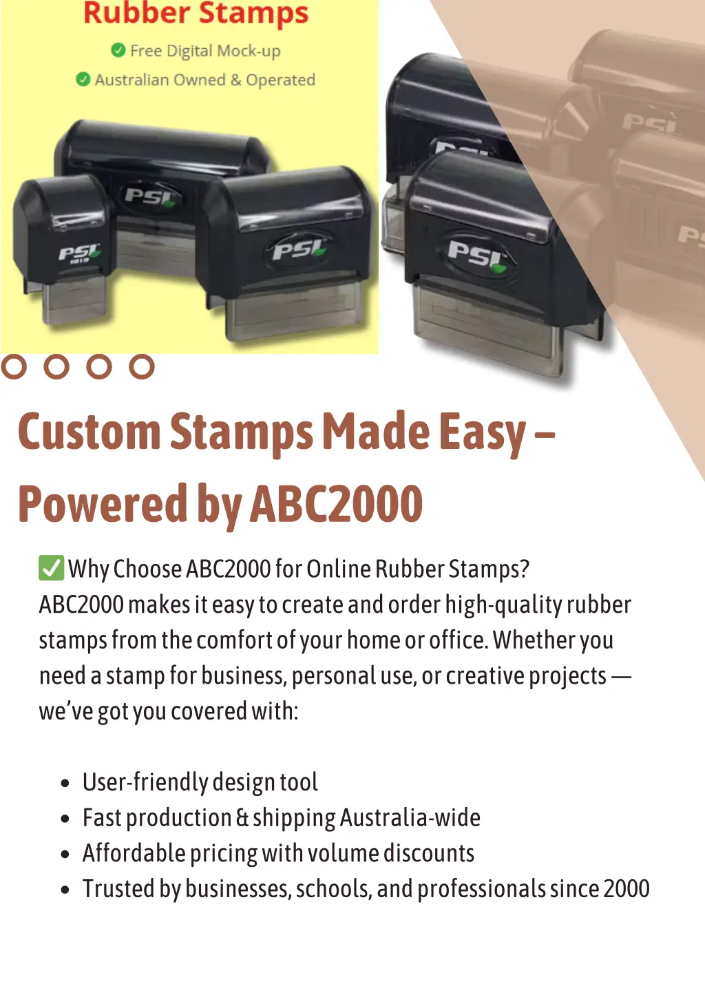 c ustom s t a mps ma de ea sy p owered by abc 2000