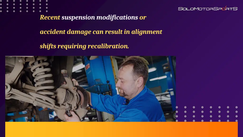 recent suspension modifications or