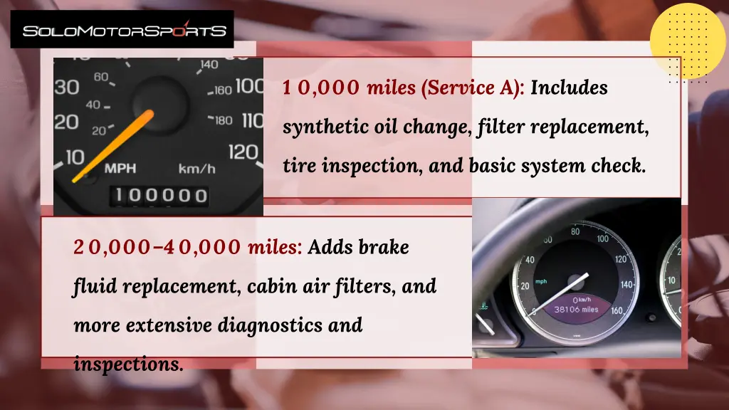 1 0 000 miles service a includes