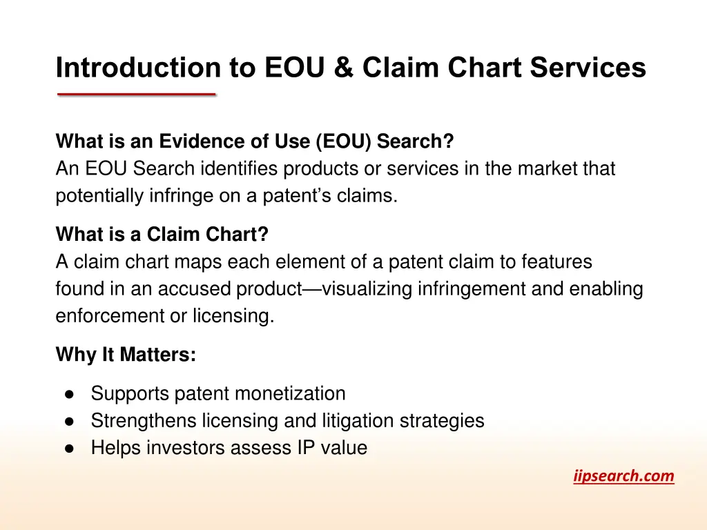 introduction to eou claim chart services