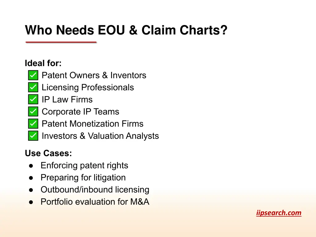 who needs eou claim charts