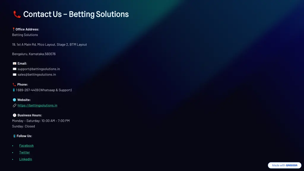 contact us contact us betting solutions betting