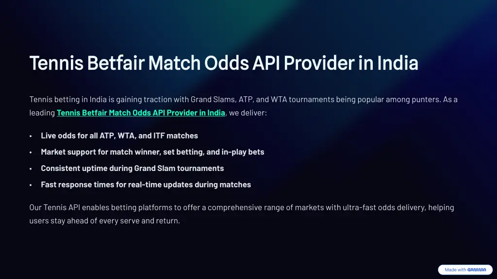 tennis betfair match odds api provider in india