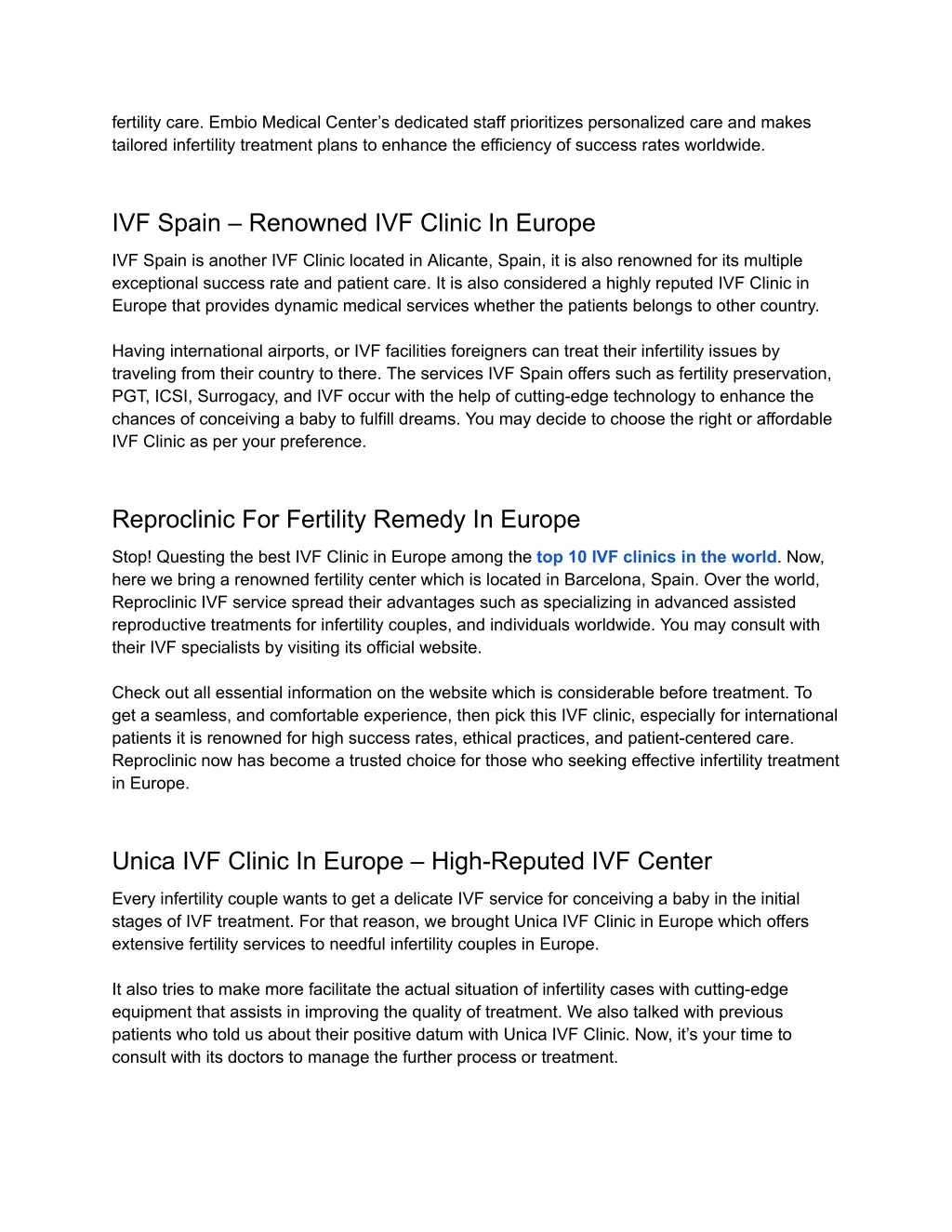 fertility care embio medical center s dedicated