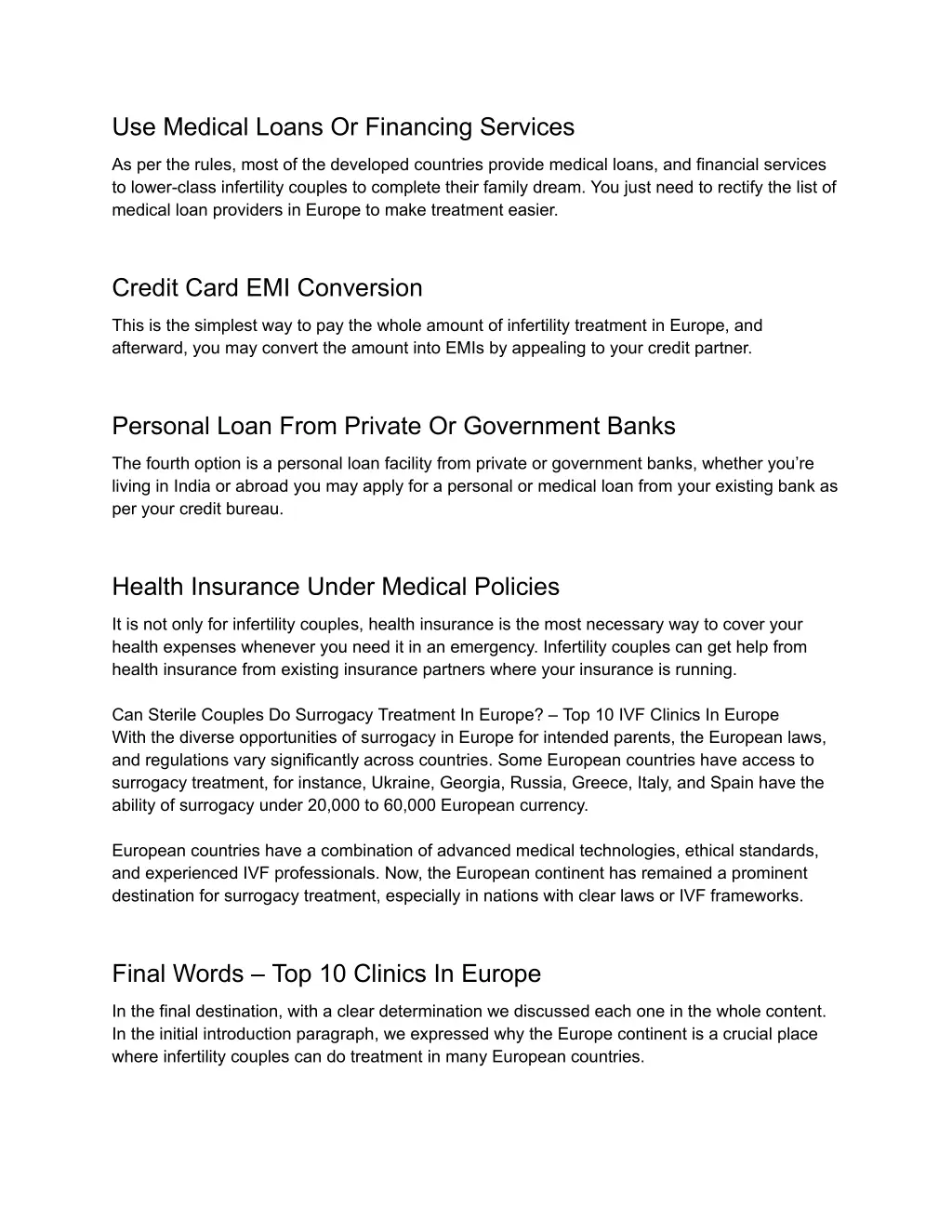 use medical loans or financing services