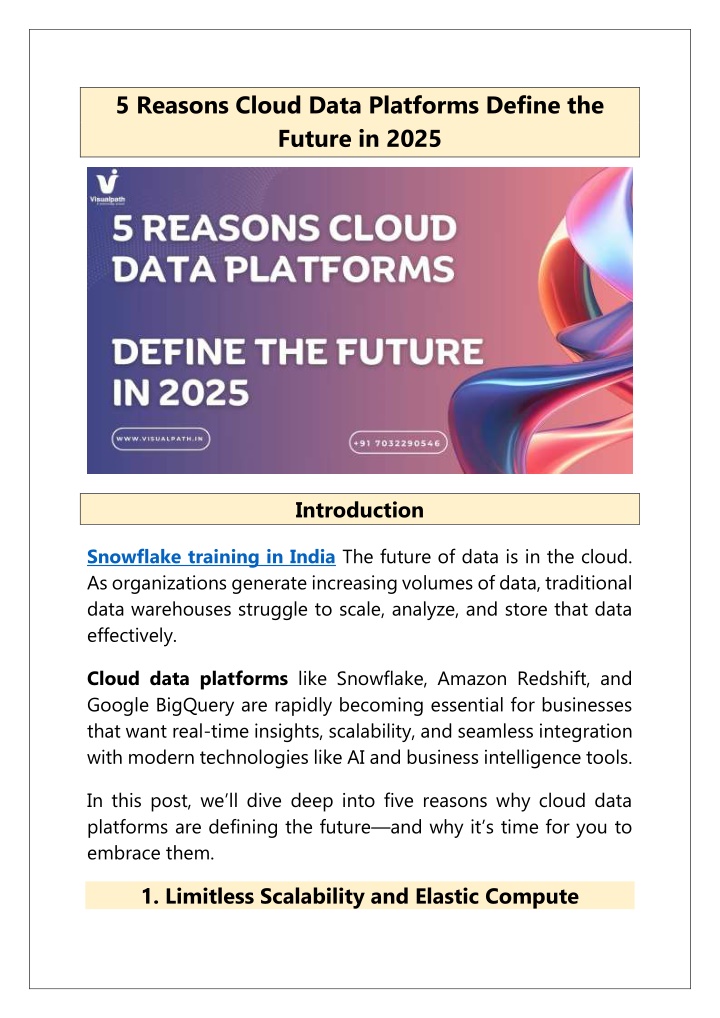 5 reasons cloud data platforms define the future