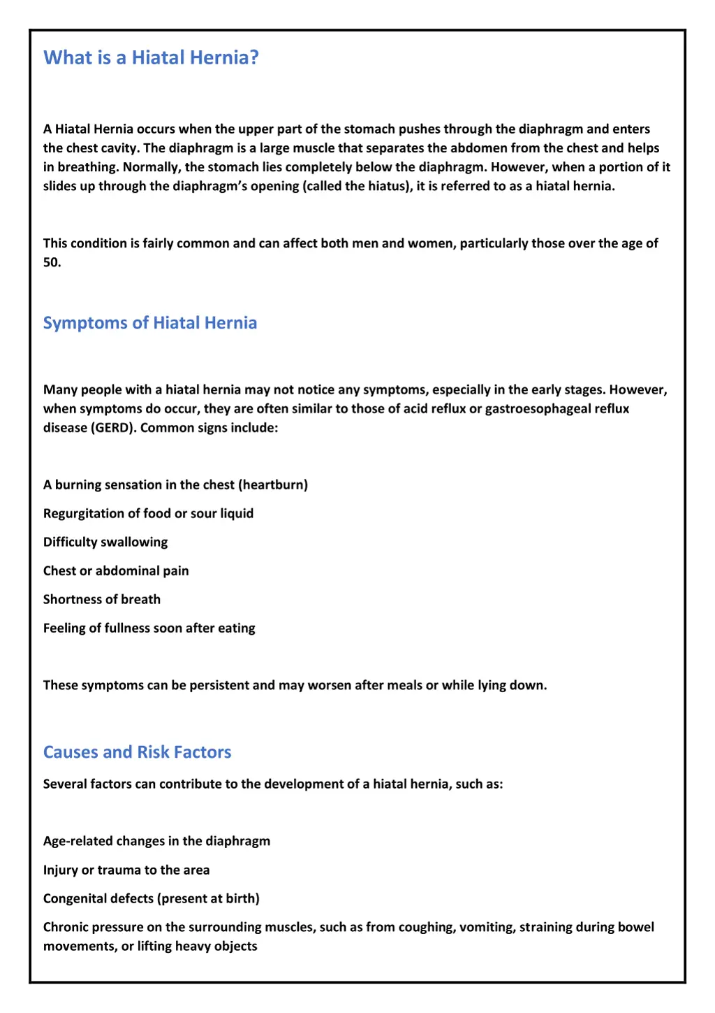 what is a hiatal hernia