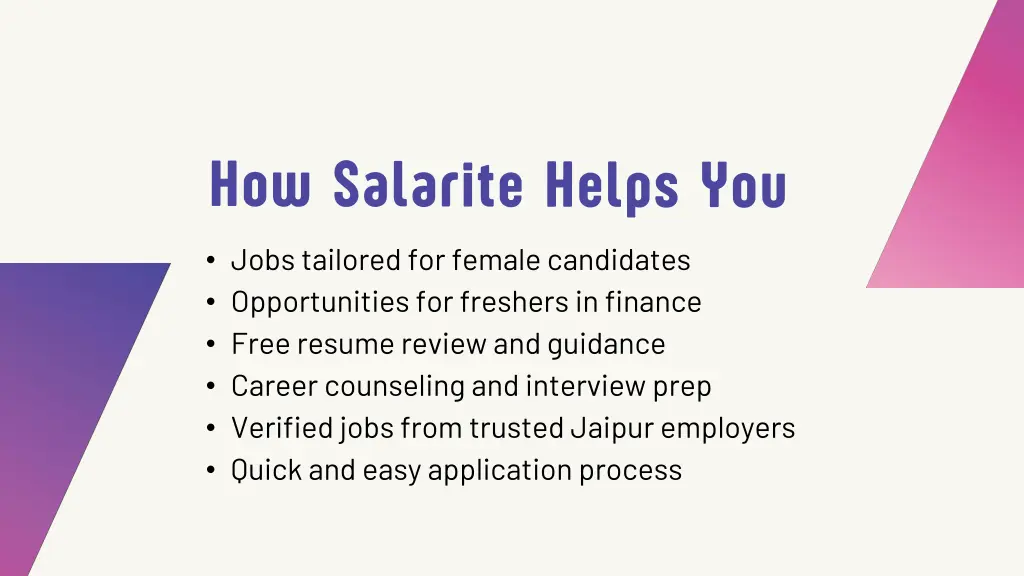 jobs tailored for female candidates opportunities