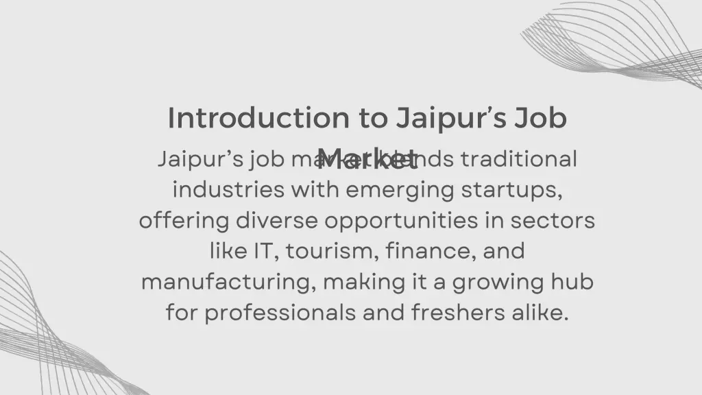 introduction to jaipur s job market