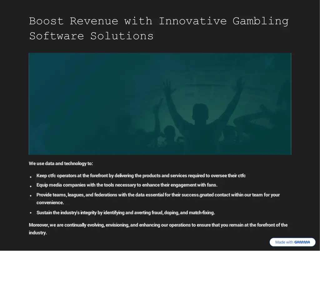 boost revenue with innovative gambling software