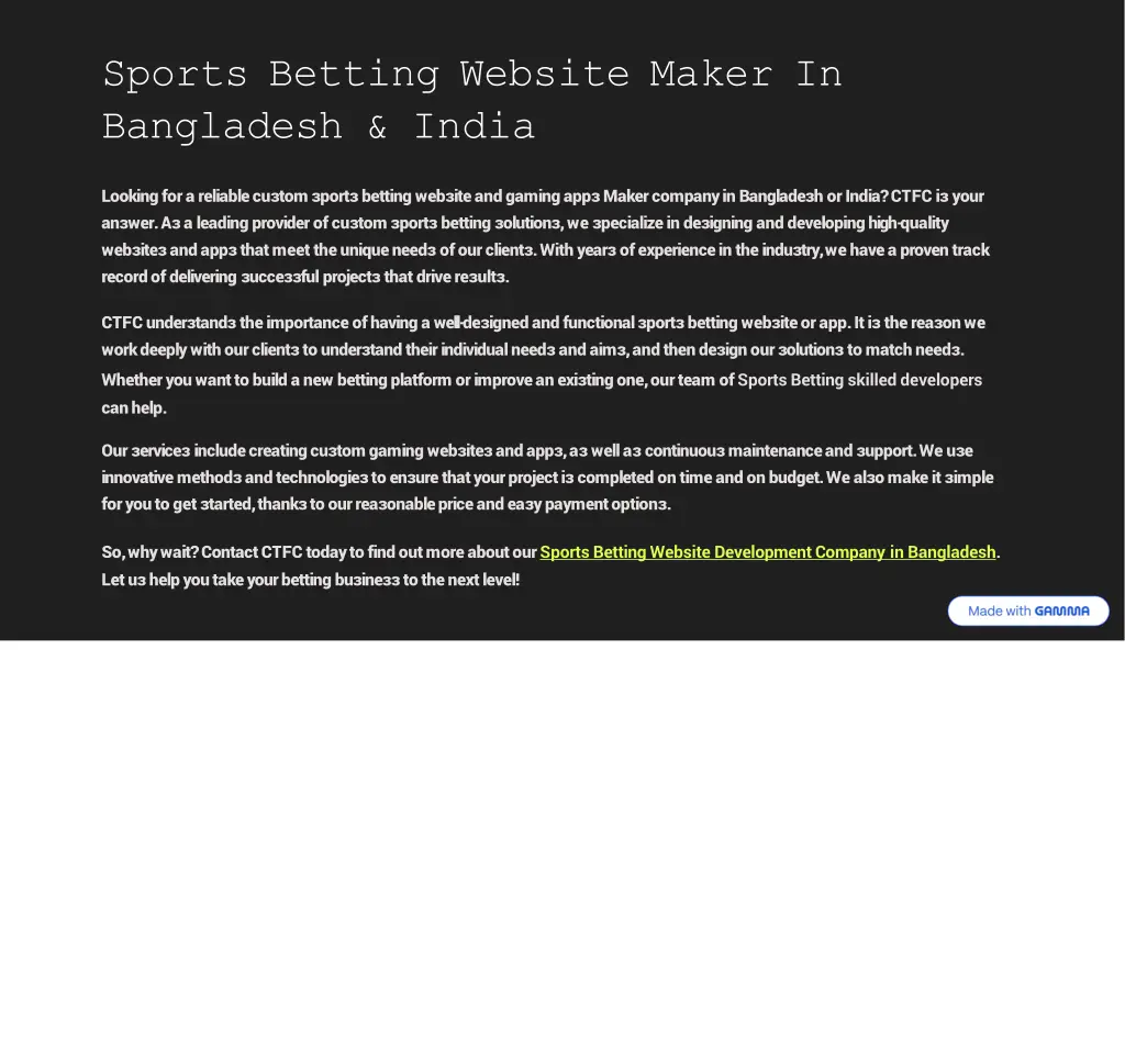 sports betting website maker in bangladesh india