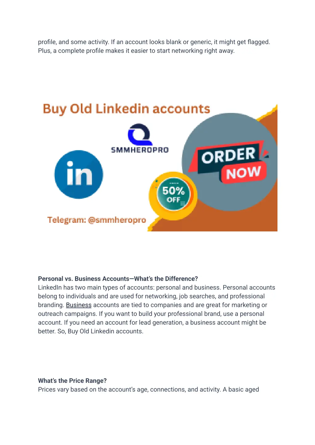 profile and some activity if an account looks