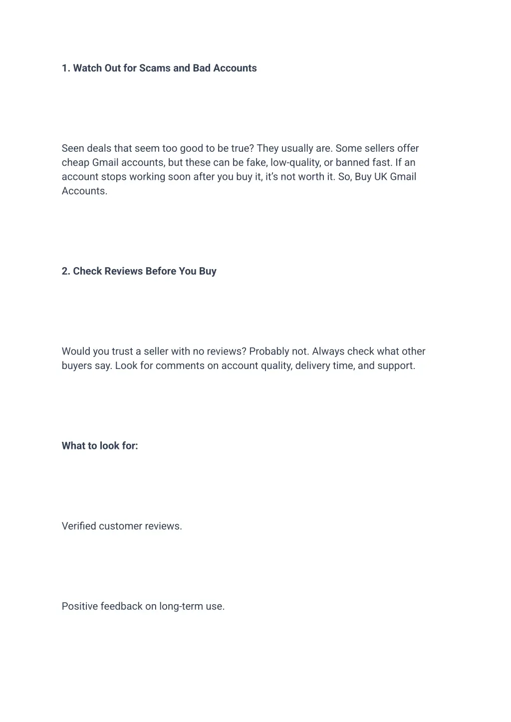 1 watch out for scams and bad accounts