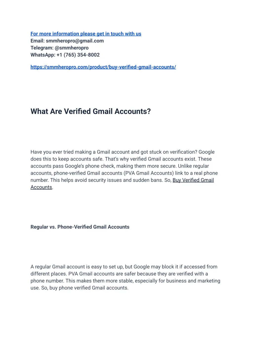 for more information please get in touch with