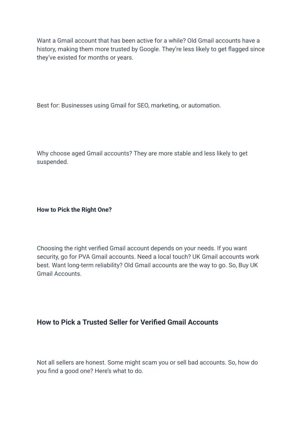 want a gmail account that has been active