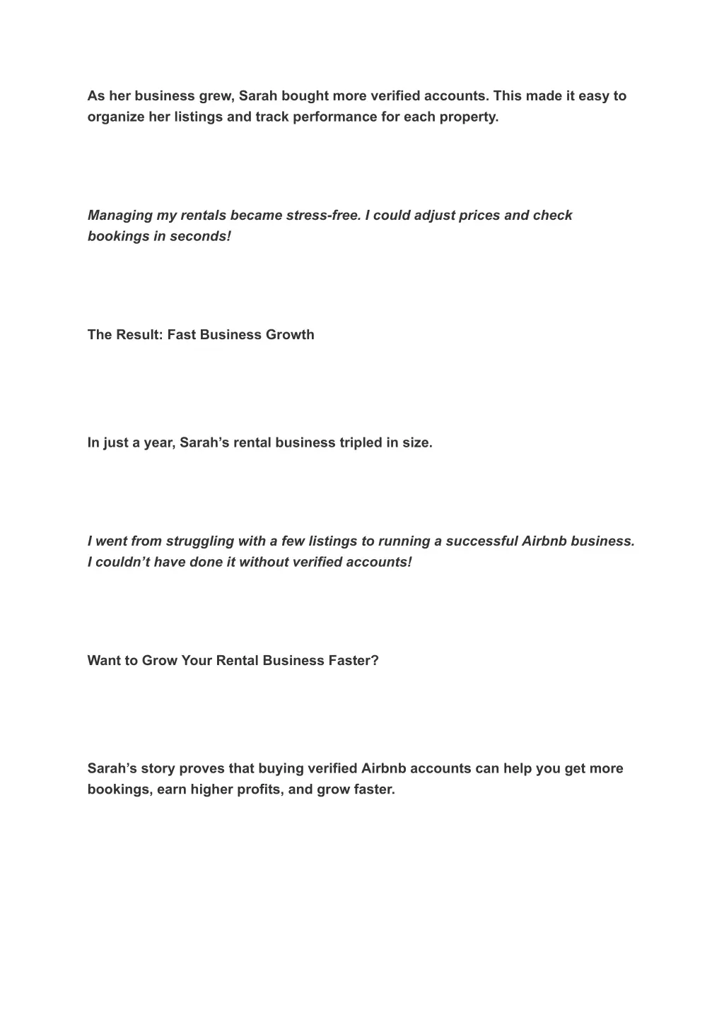 as her business grew sarah bought more verified