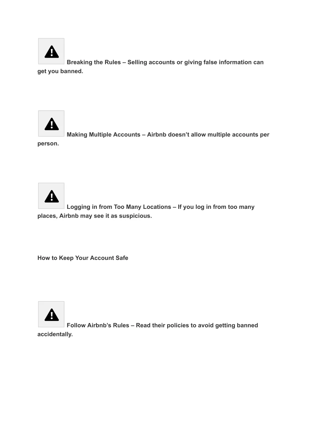 breaking the rules selling accounts or giving