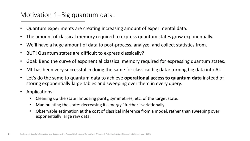 motivation 1 big quantum data