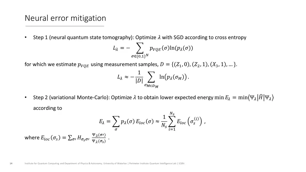 neural error mitigation