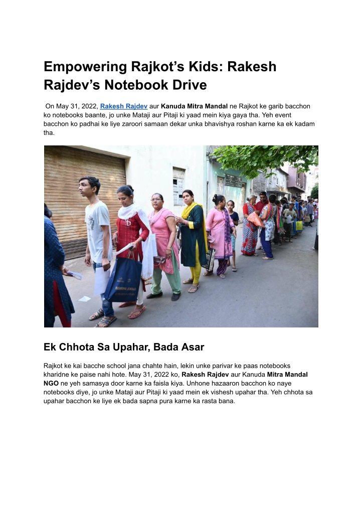 empowering rajkot s kids rakesh rajdev s notebook