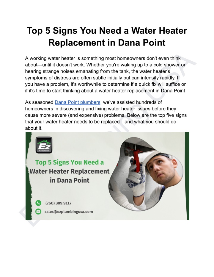 top 5 signs you need a water heater replacement