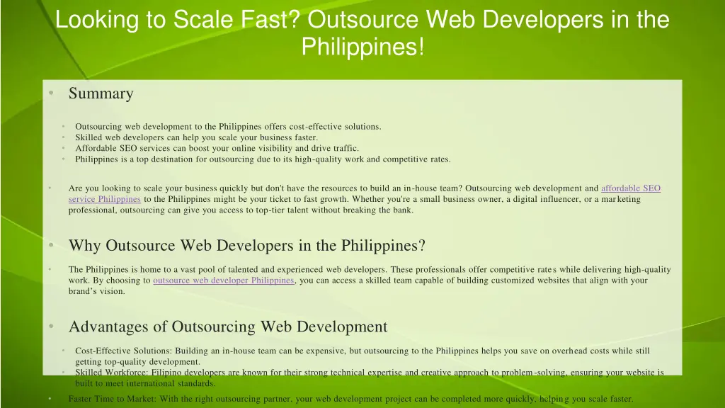 looking to scale fast outsource web developers