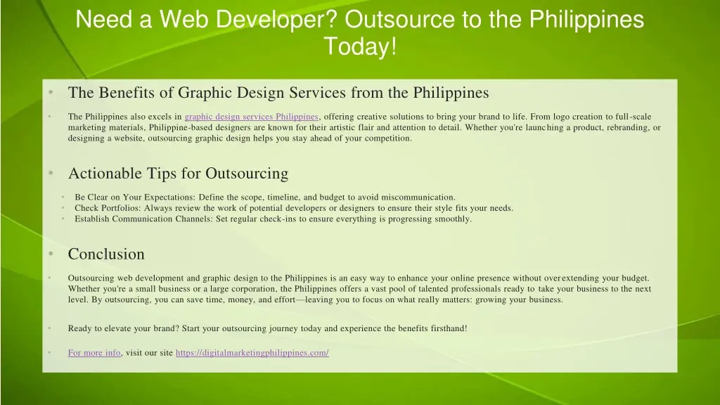 need a web developer outsource to the philippines 1