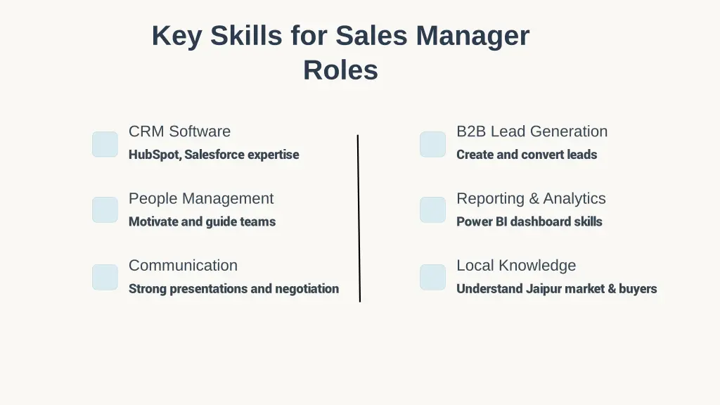 key skills for sales manager roles