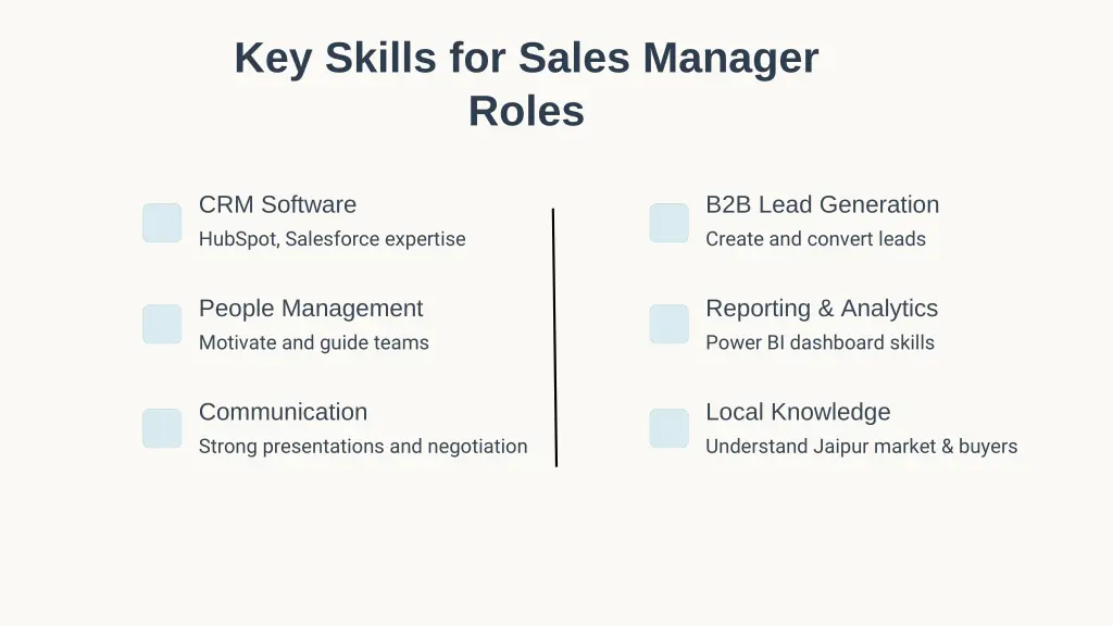 key skills for sales manager roles